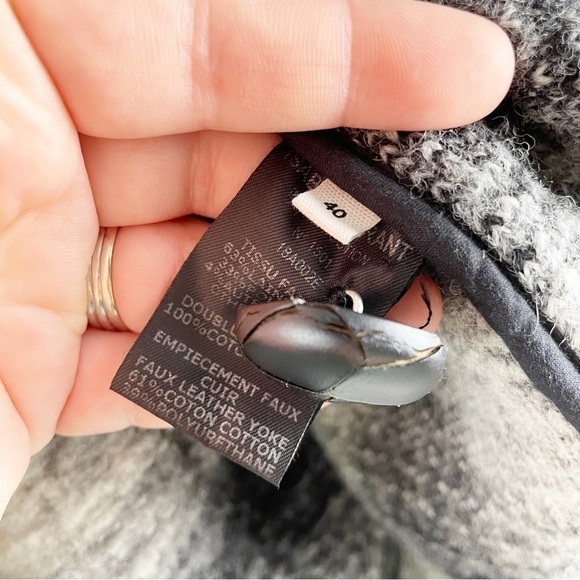 Isabel Marant Etoile Gabrie Plaid Checkered Wool Blend Coat Black White Large - Picture 9 of 9